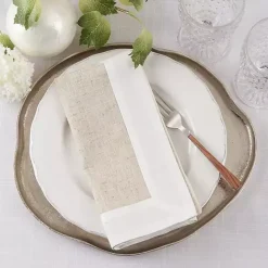 Hot Kirklands Home Beige Two-Tone Border 4-pc. Napkin Set