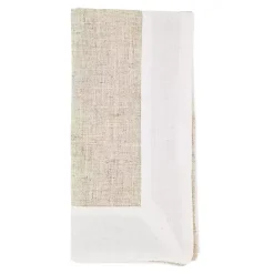 Hot Kirklands Home Beige Two-Tone Border 4-pc. Napkin Set