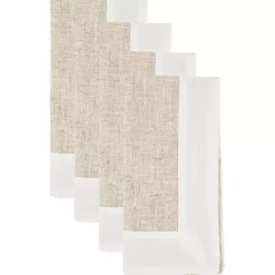 Hot Kirklands Home Beige Two-Tone Border 4-pc. Napkin Set