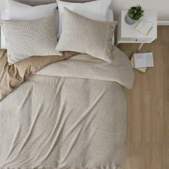 Sale Kirklands Home Beige Waffle Weave 3-pc. Queen Duvet Cover Set Tan