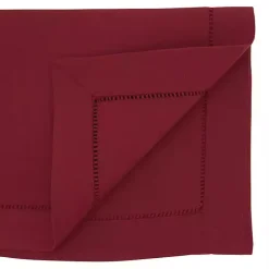 New Kirklands Home Berry Hemstitch Border Table Runner Red