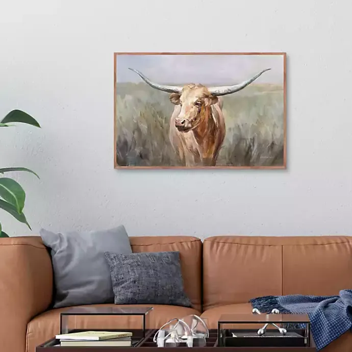 Clearance Kirklands Home Big Sky Longhorn Framed Canvas Art Print