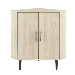 Outlet Kirklands Home Birch Wood Finish Corner Cabinet Tan