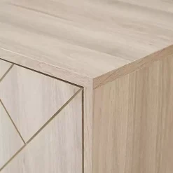 Discount Kirklands Home Birch Wood Herringbone 4-Door TV Sd Tan