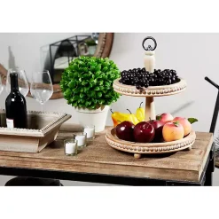 Sale Kirklands Home Birch Wood Tiered Tray Brown