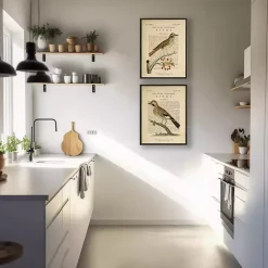 Outlet Kirklands Home Birds Diagram I Framed Art Prints, Set of 2 Ivory