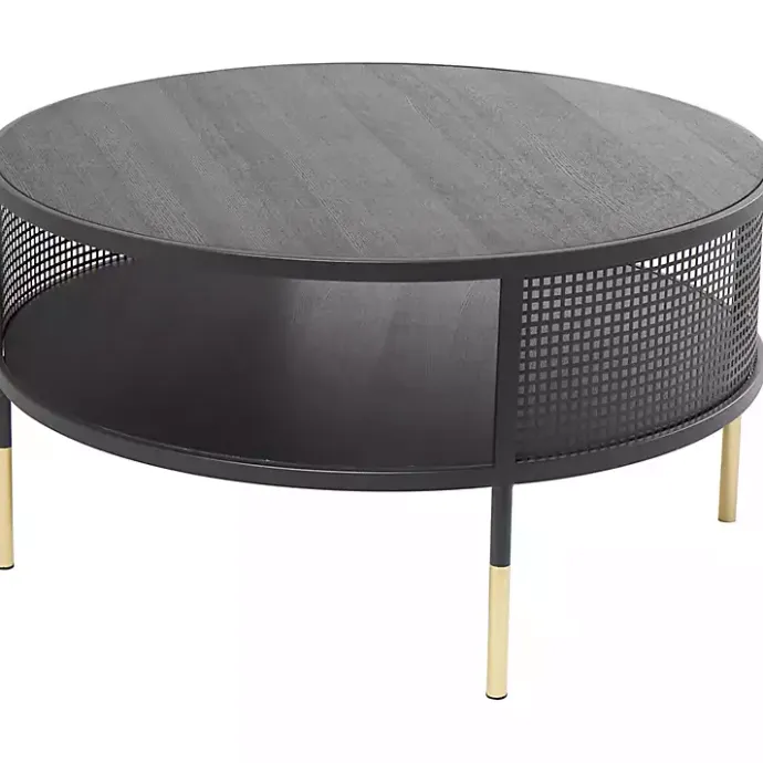 Online Kirklands Home & Gold Metal Mesh Round Coffee Table Black