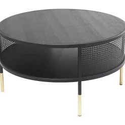 Online Kirklands Home & Gold Metal Mesh Round Coffee Table Black