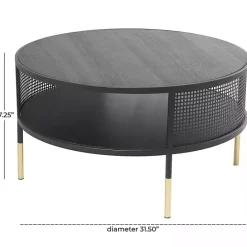 Online Kirklands Home & Gold Metal Mesh Round Coffee Table Black