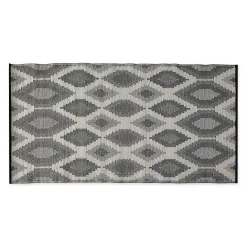 Hot Kirklands Home Black & Gray Diamond Stripe Outdoor Area Rug, 4x6