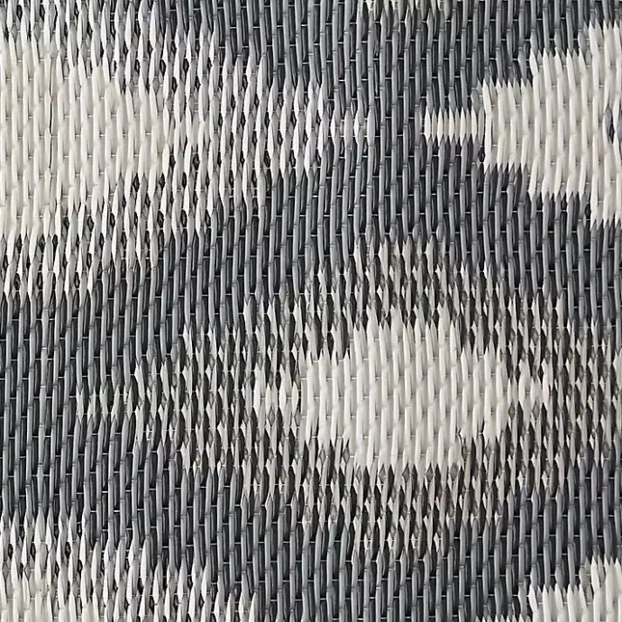Hot Kirklands Home Black & Gray Diamond Stripe Outdoor Area Rug, 4x6