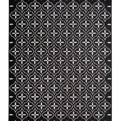 Outlet Kirklands Home Black & Ivory Quatrefoil Indoor/Outdoor Rug, 8x10