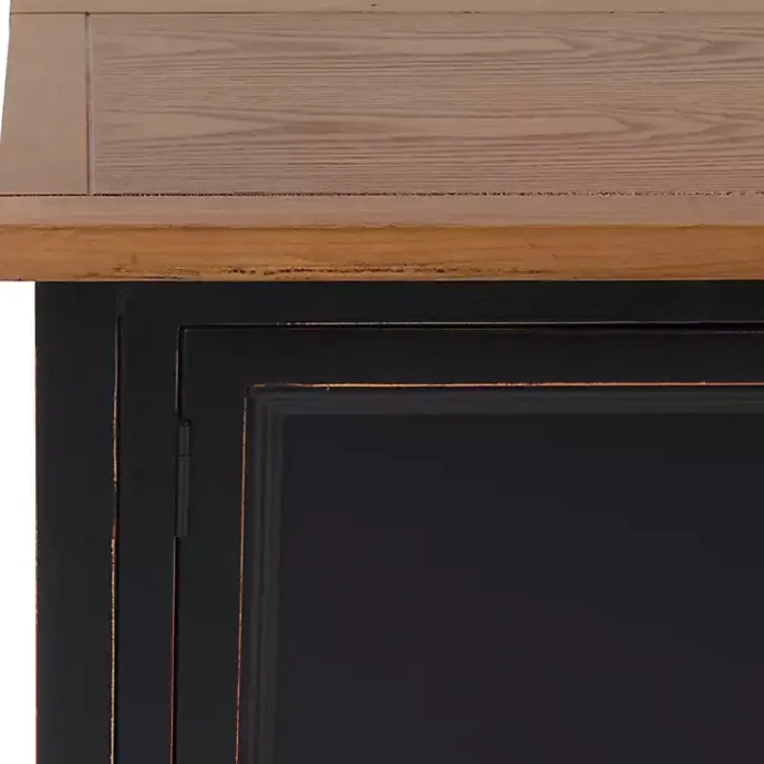 Clearance Kirklands Home & Oak 4-Drawer Charlotte Sideboard Black