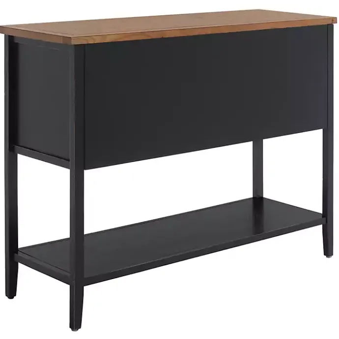 Clearance Kirklands Home & Oak 4-Drawer Charlotte Sideboard Black