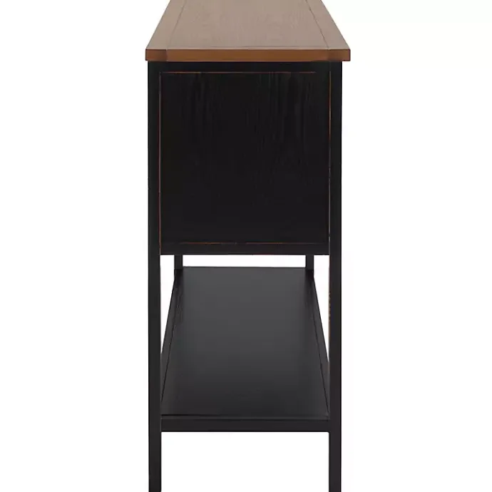Clearance Kirklands Home & Oak 4-Drawer Charlotte Sideboard Black