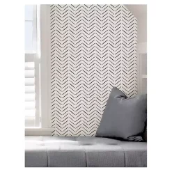 Kirklands Home Black & White Chevron Peel & Stick Wallpaper