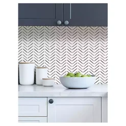 Kirklands Home Black & White Chevron Peel & Stick Wallpaper