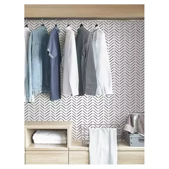 Kirklands Home Black & White Chevron Peel & Stick Wallpaper