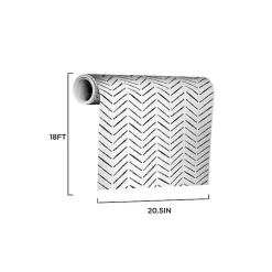 Kirklands Home Black & White Chevron Peel & Stick Wallpaper