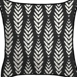Outlet Kirklands Home Black & White Geometric Leaves Outdoor Pillow