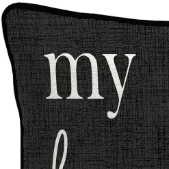 Hot Kirklands Home Black & White My Happy Place Outdoor Pillow