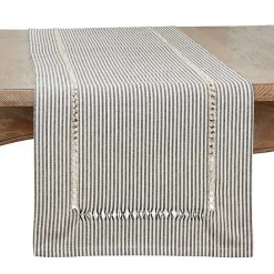Hot Kirklands Home Black & White Striped Table Runner, 90 in.