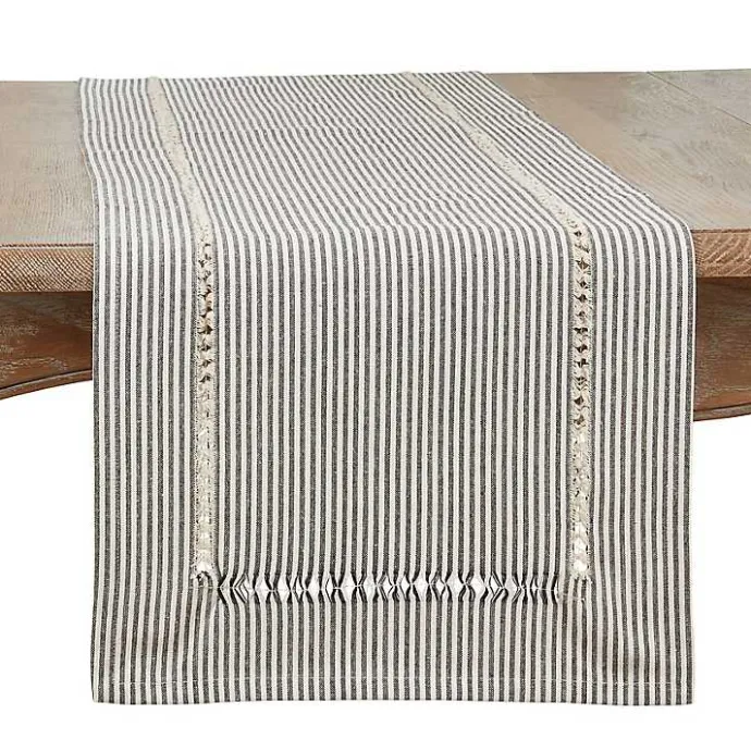 Hot Kirklands Home Black & White Striped Table Runner, 90 in.