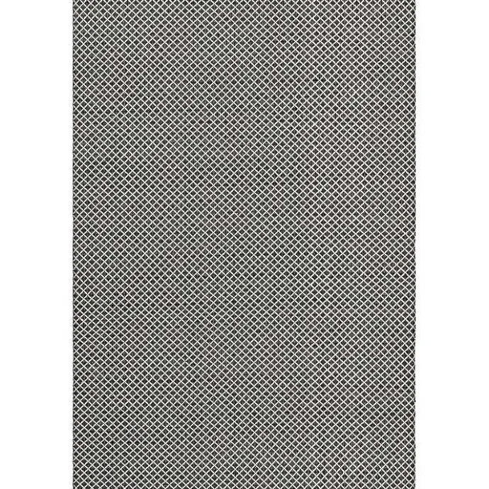 Kirklands Home Black & White Trellis Indoor/Outdoor Rug, 4x6