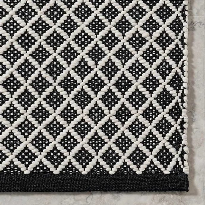 Kirklands Home Black & White Trellis Indoor/Outdoor Rug, 4x6