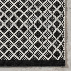 Kirklands Home Black & White Trellis Indoor/Outdoor Rug, 6x9