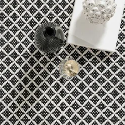 Kirklands Home Black & White Trellis Indoor/Outdoor Rug, 6x9