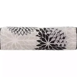 New Kirklands Home and Beige Floral Outdoor Bolster Pillow Black