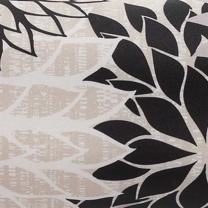 New Kirklands Home and Beige Floral Outdoor Bolster Pillow Black