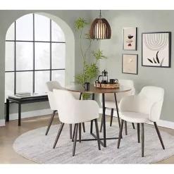 Sale Kirklands Home Black and Canary Cosmo Round Dining Table Brown