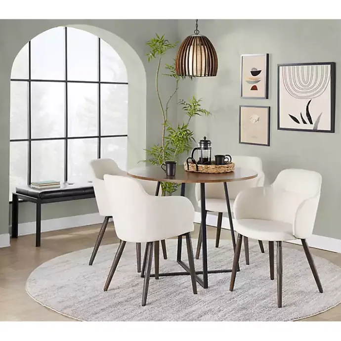 Sale Kirklands Home Black and Canary Cosmo Round Dining Table Brown