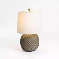 Kirklands Home Black and Brown Swirl Anders Table Lamp Ivory