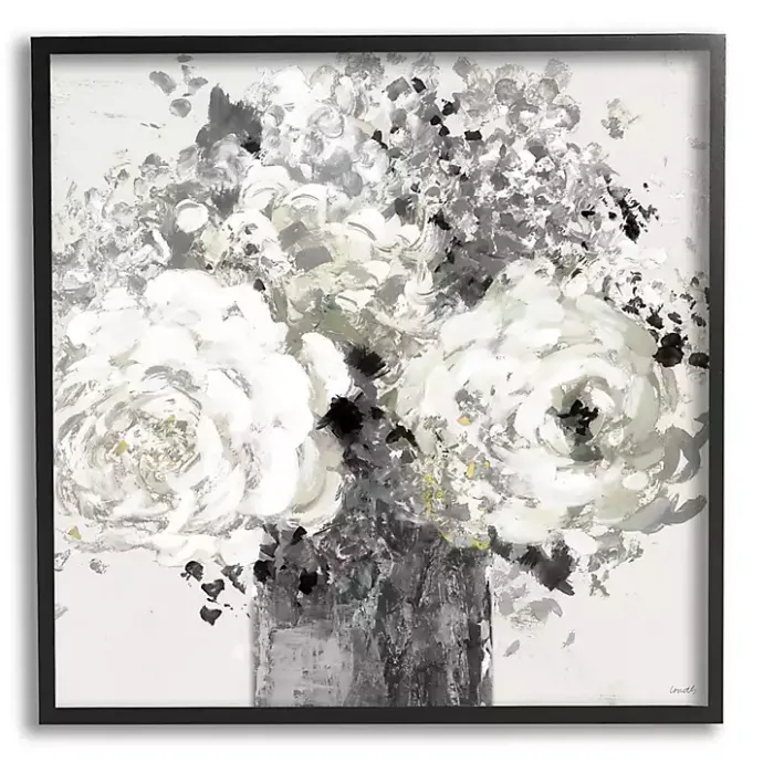 Hot Kirklands Home Black and Cream Abstract Floral Canvas Art Print