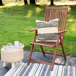 Outlet Kirklands Home Black and Cream Textured Indoor/Outdoor Pillow
