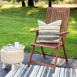 Kirklands Home Black and Cream Twisted Indoor/Outdoor Pillow