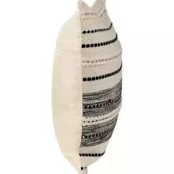 Kirklands Home Black and Cream Twisted Indoor/Outdoor Pillow