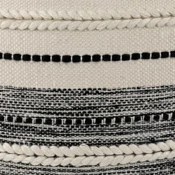 Kirklands Home Black and Cream Twisted Indoor/Outdoor Pillow