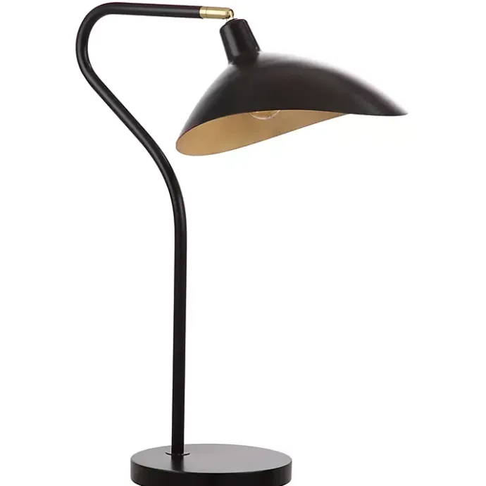 Outlet Kirklands Home Black and Gold Curved Neck Giselle Task Lamp