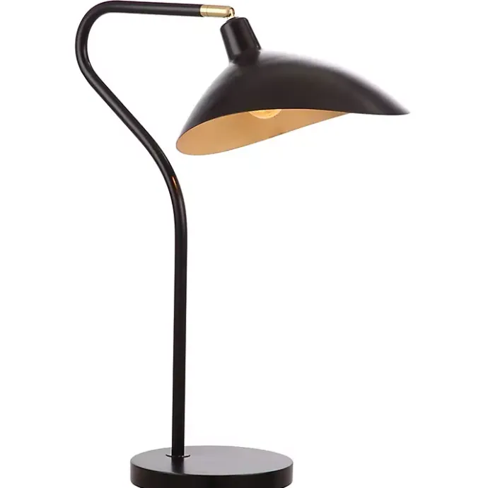 Outlet Kirklands Home Black and Gold Curved Neck Giselle Task Lamp