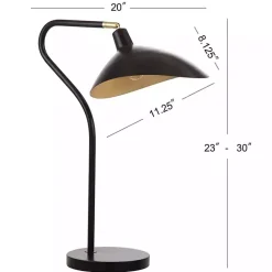 Outlet Kirklands Home Black and Gold Curved Neck Giselle Task Lamp