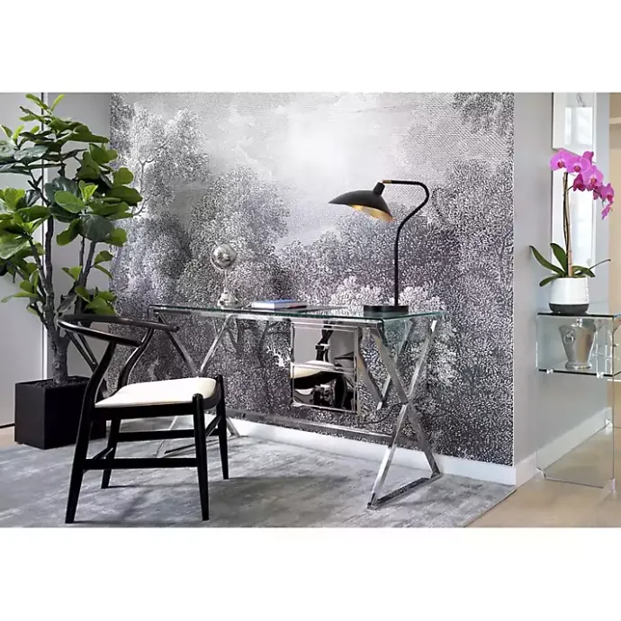 Outlet Kirklands Home Black and Gold Curved Neck Giselle Task Lamp