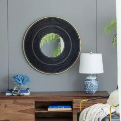 Sale Kirklands Home and Gold Double Ribbed Wall Mirror Black