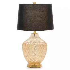 Online Kirklands Home Black and Gold Textured Glass Table Lamp