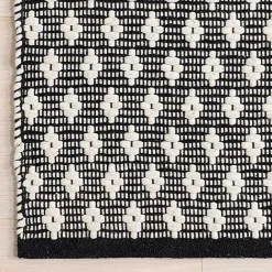Discount Kirklands Home Black and Ivory Dainty Diamond Area Rug, 5x8