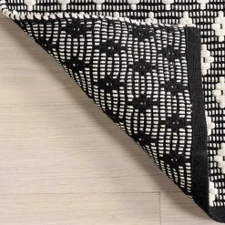 Discount Kirklands Home Black and Ivory Dainty Diamond Area Rug, 5x8