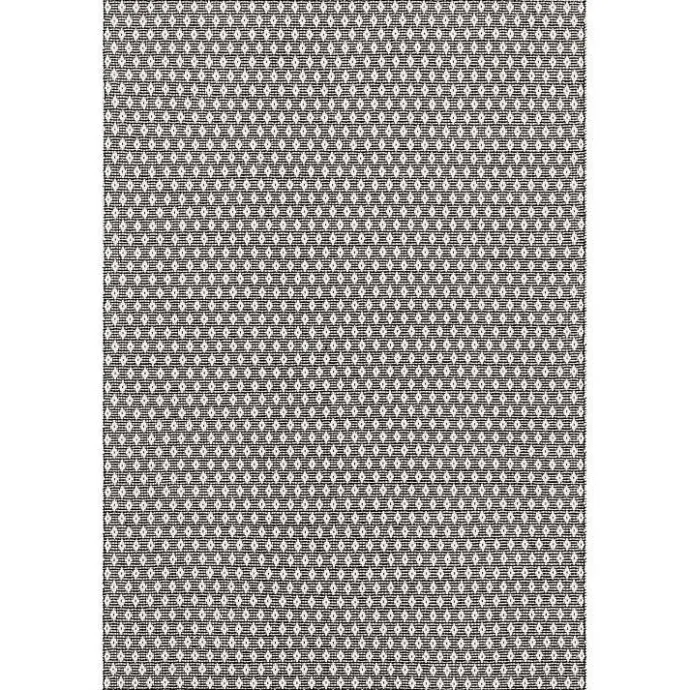 New Kirklands Home Black and Ivory Dainty Diamond Area Rug, 4x6